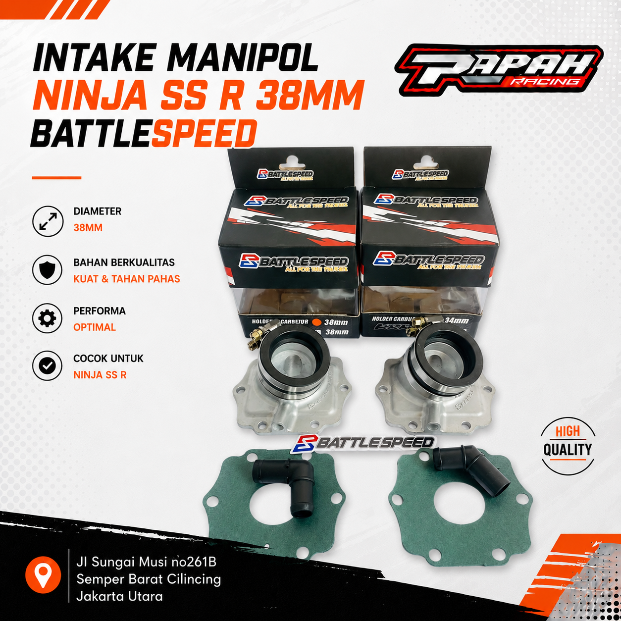 INTAKE MANIPOL NINJA RR 38MM BATTLESPEED