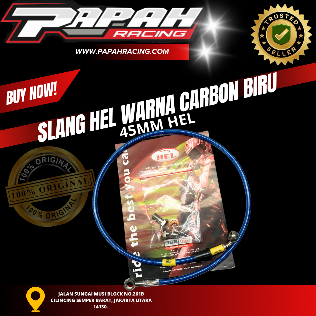 SELANG SLANG HEL WARNA CARBON BIRU 45MM HEL