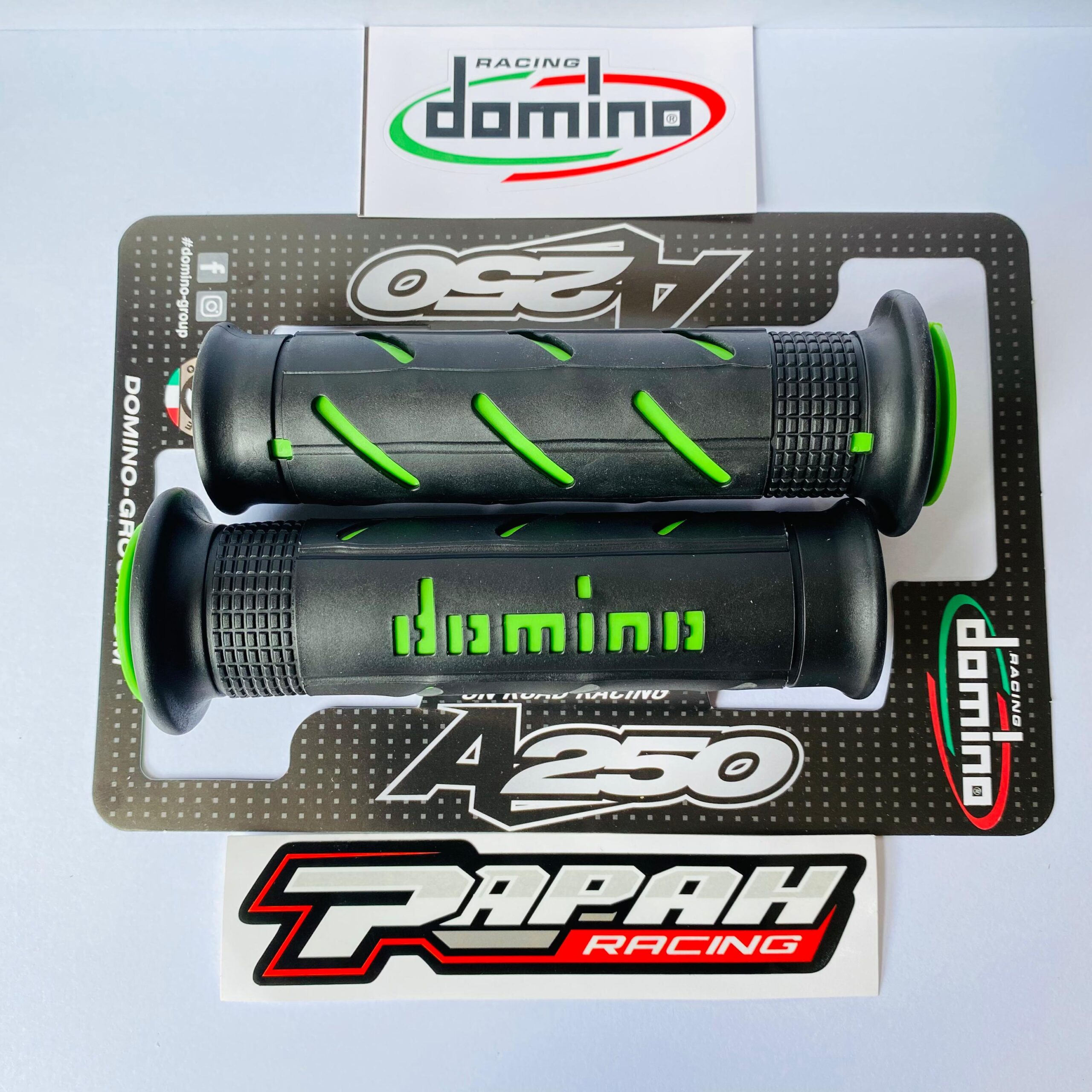 HANDGRIP GRIP DOMINO RACING SUPER SOFT BLACK GREEN - Gambar 2