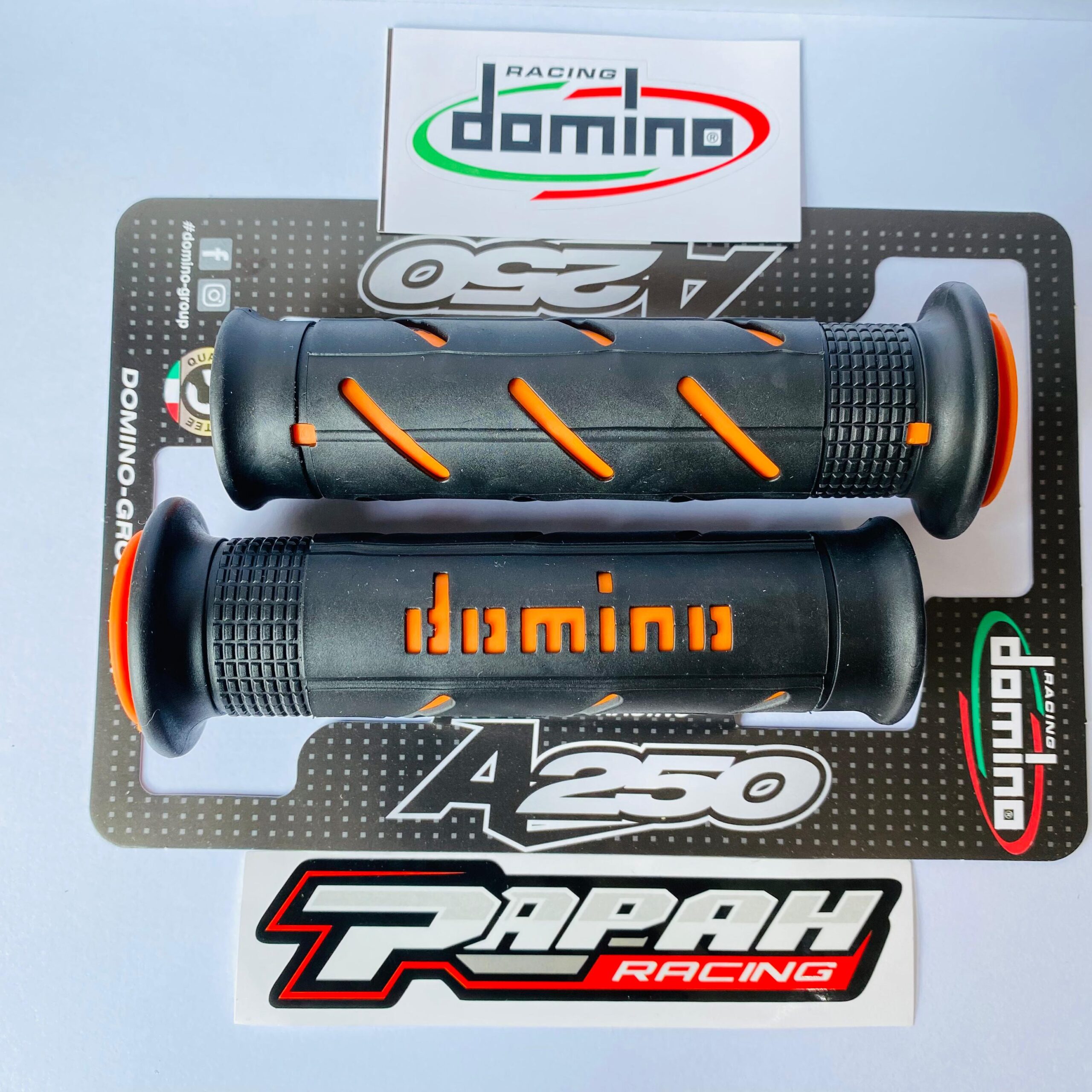 HANDGRIP DOMINO SUPER SOFT GRIPS BLACK ORANGE - Gambar 2