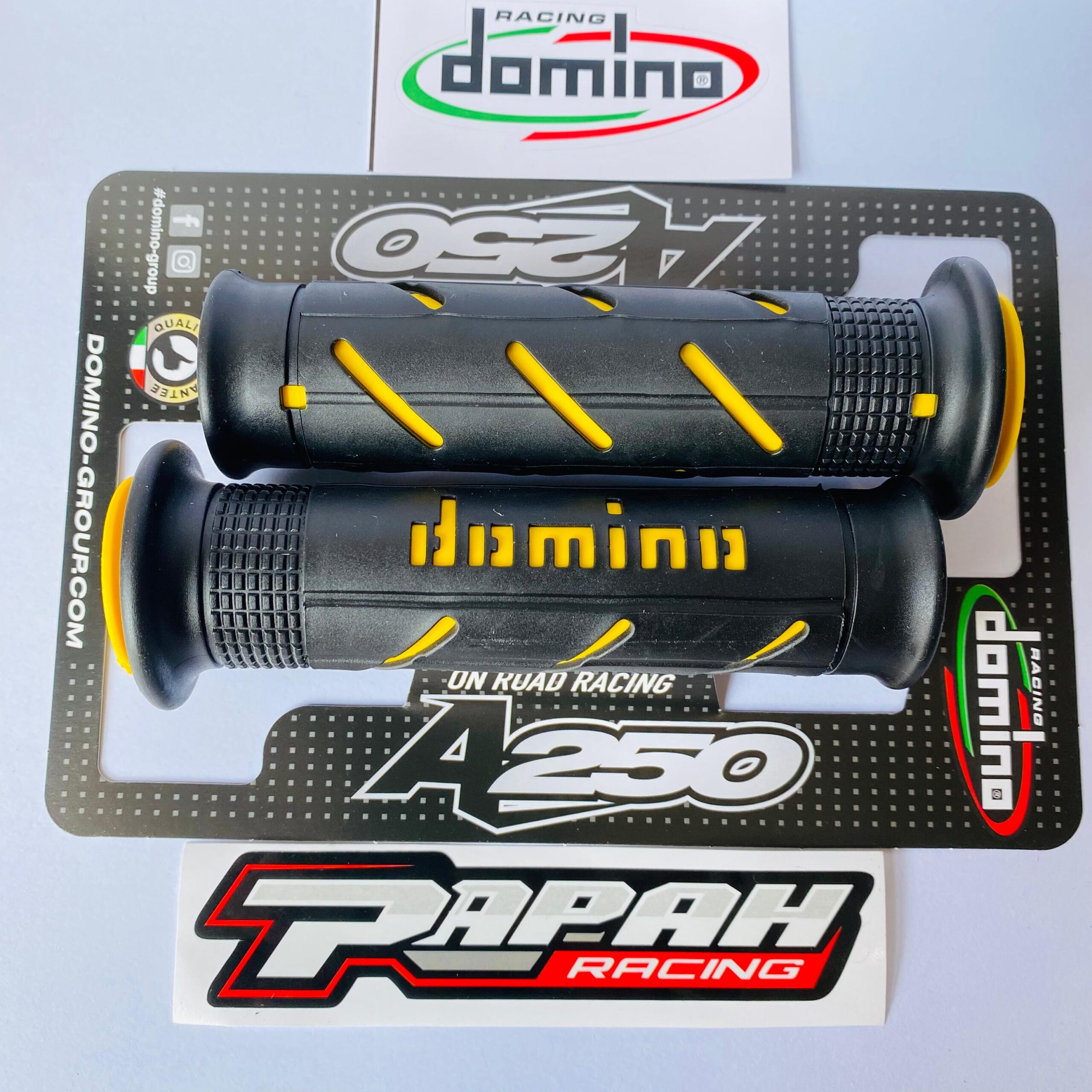 HANDGRIP GRIP DOMINO RACING SUPER SOFT BLACK YELLOW - Gambar 2