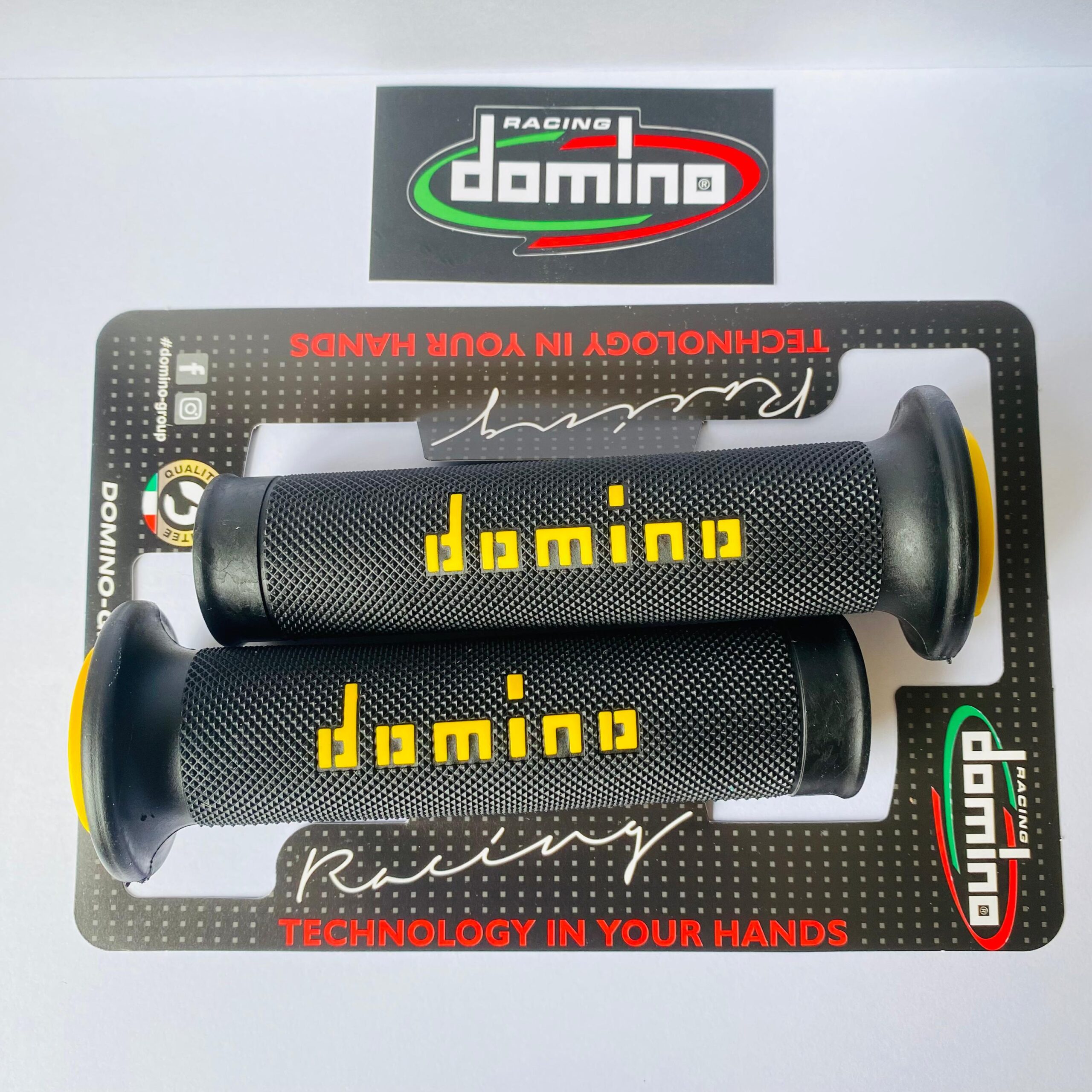 HANDGRIP GRIP DOMINO RACING BLACK YELLOW - Gambar 2
