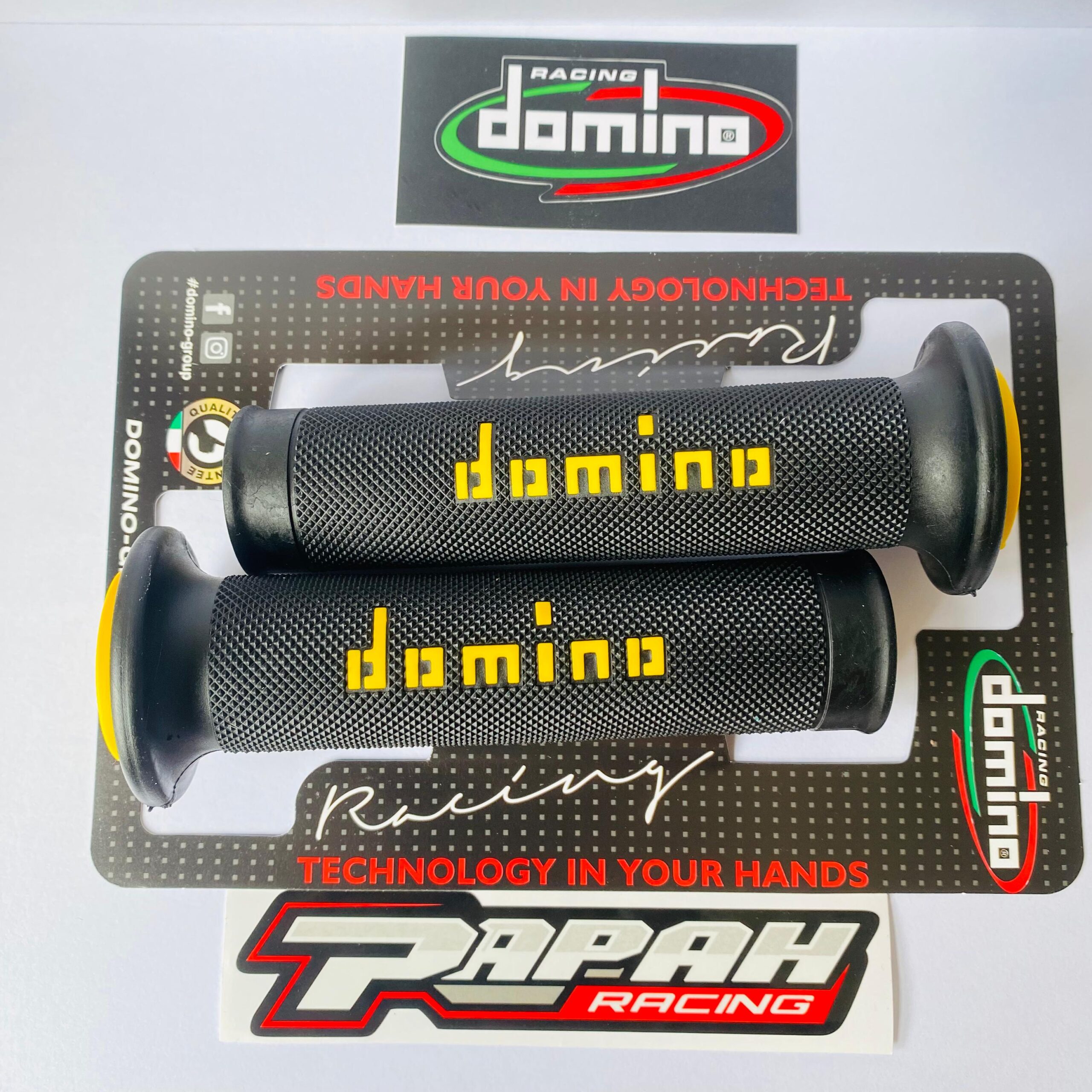 HANDGRIP GRIP DOMINO RACING BLACK YELLOW - Gambar 3