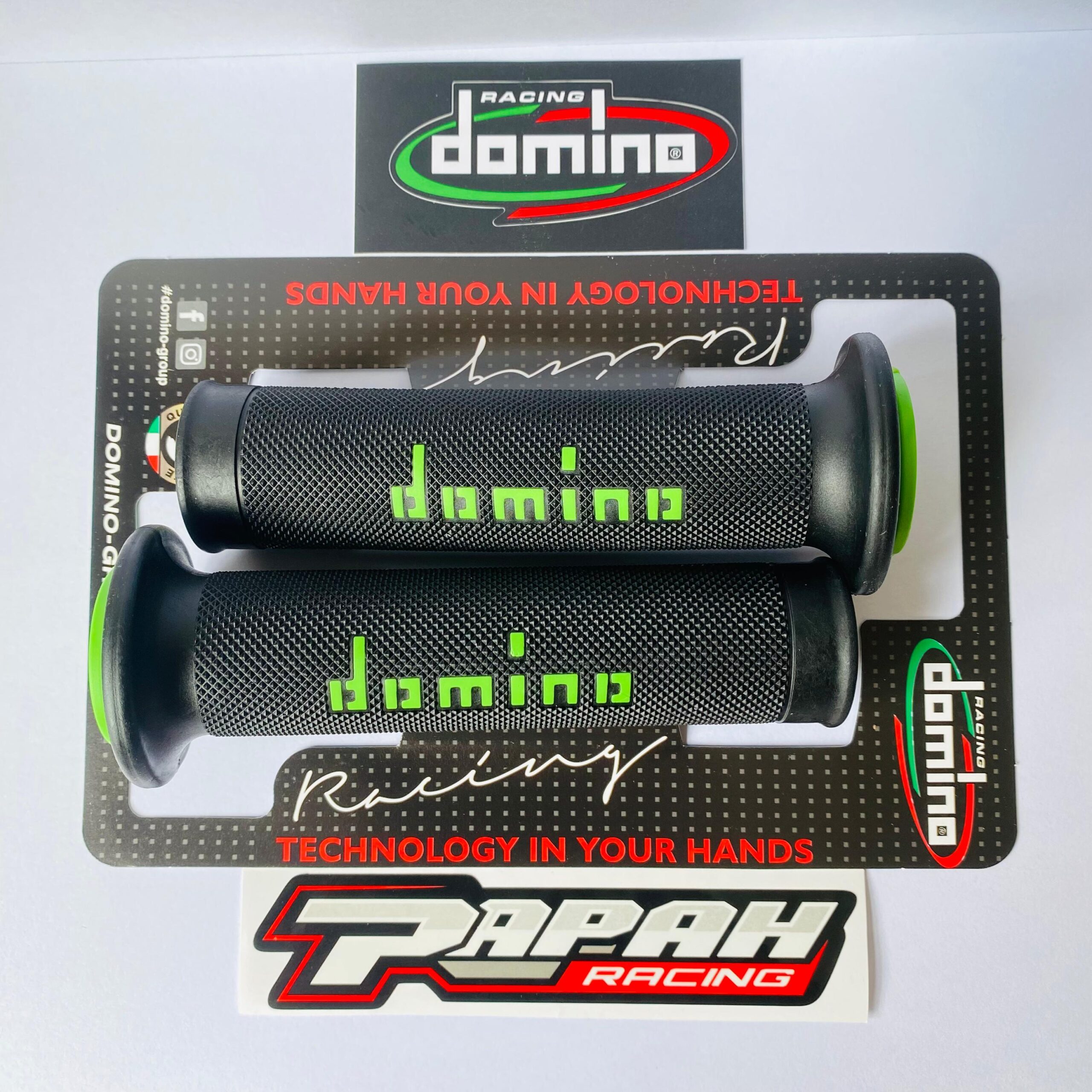 HANDGRIP GRIP DOMINO RACING BLACK GREEN - Gambar 2