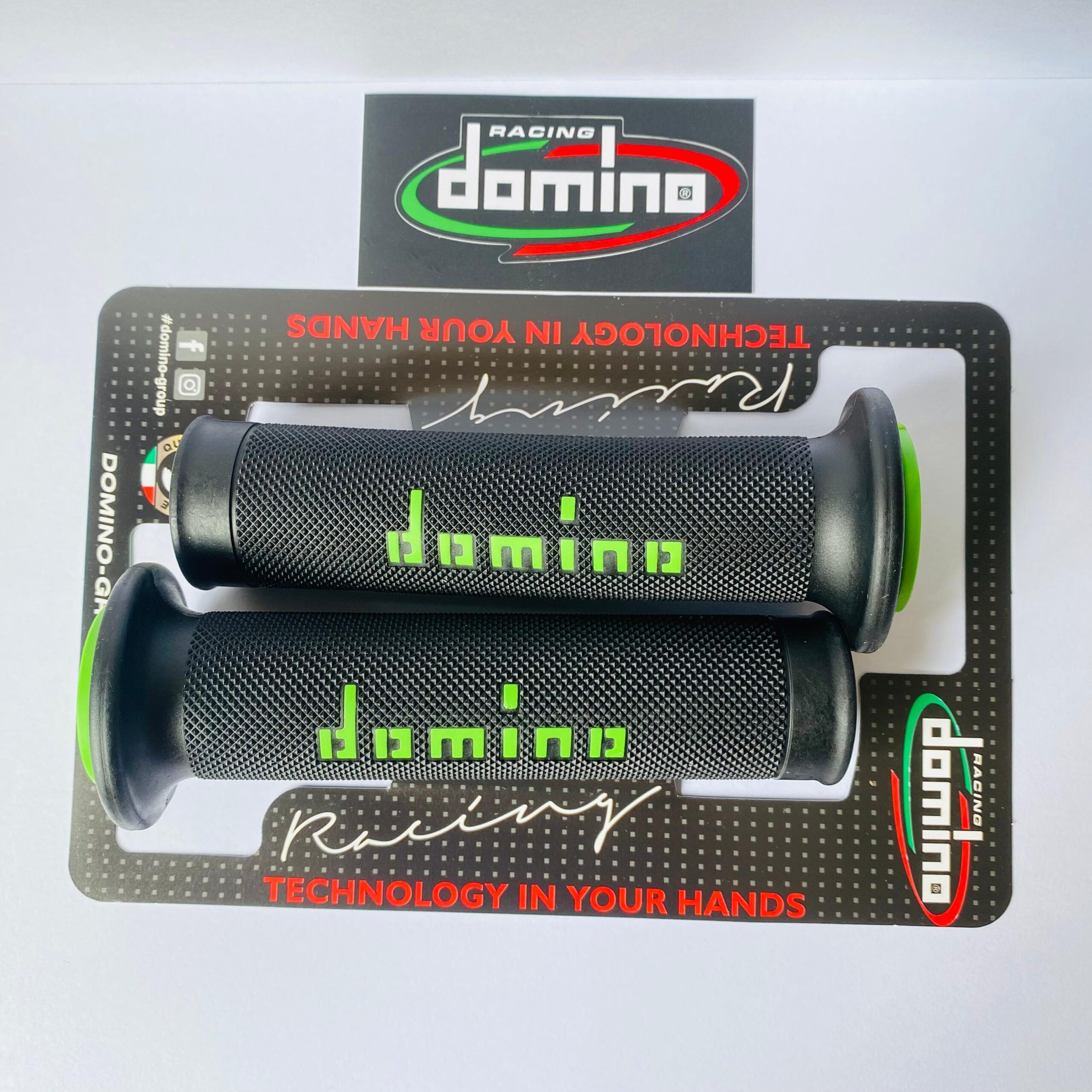 HANDGRIP GRIP DOMINO RACING BLACK GREEN - Gambar 3