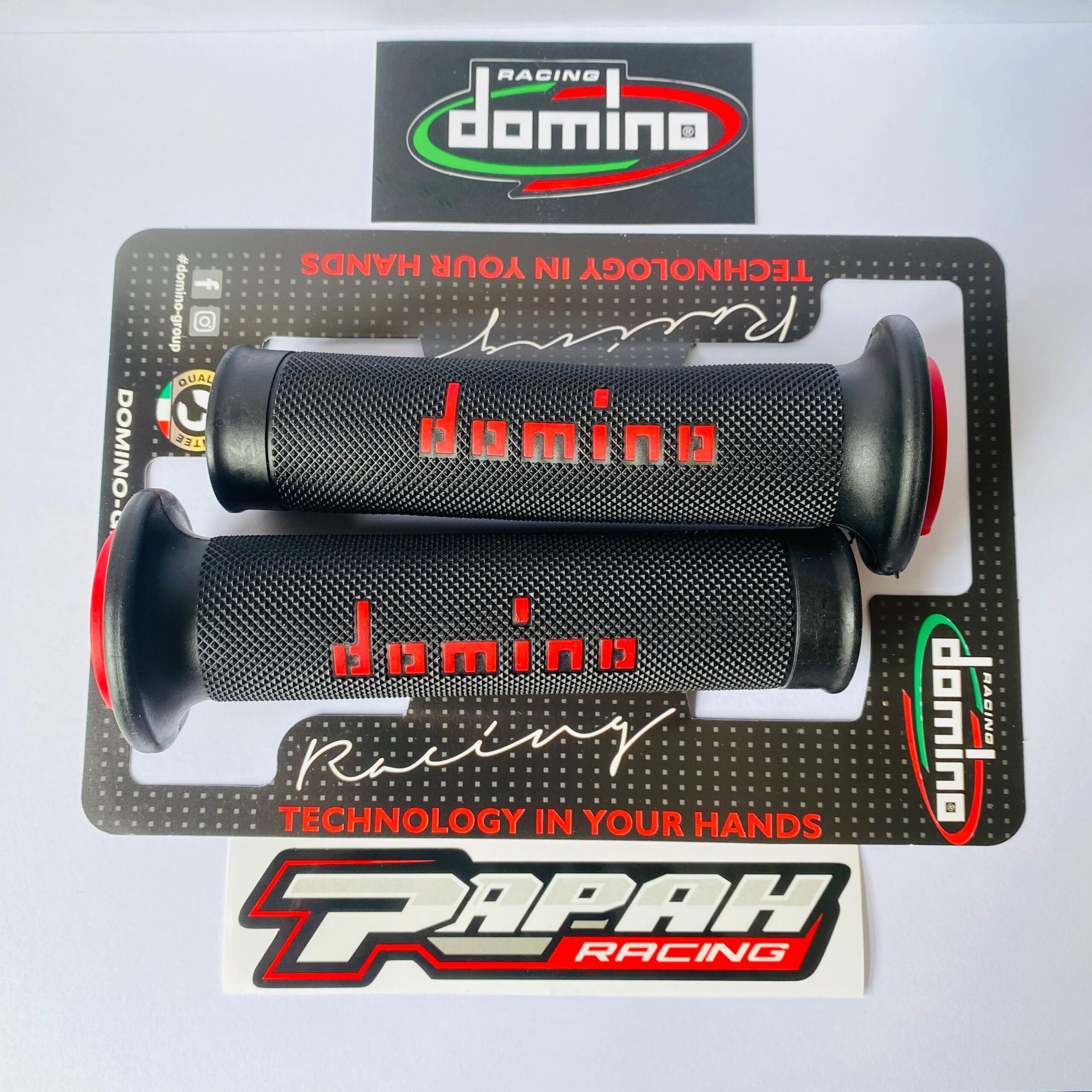 HANDGRIP GRIP DOMINO RACING BLACK RED - Gambar 3