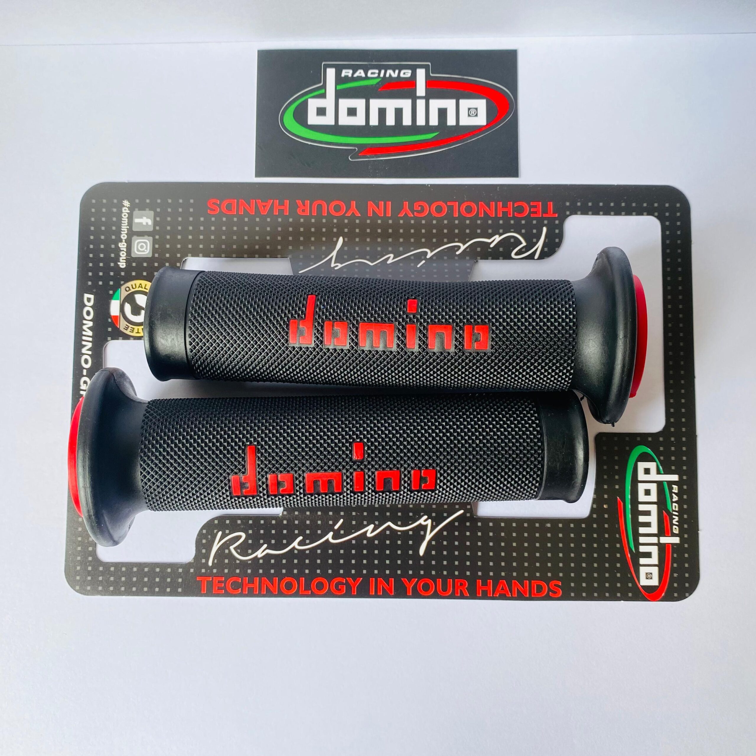 HANDGRIP GRIP DOMINO RACING BLACK RED - Gambar 2