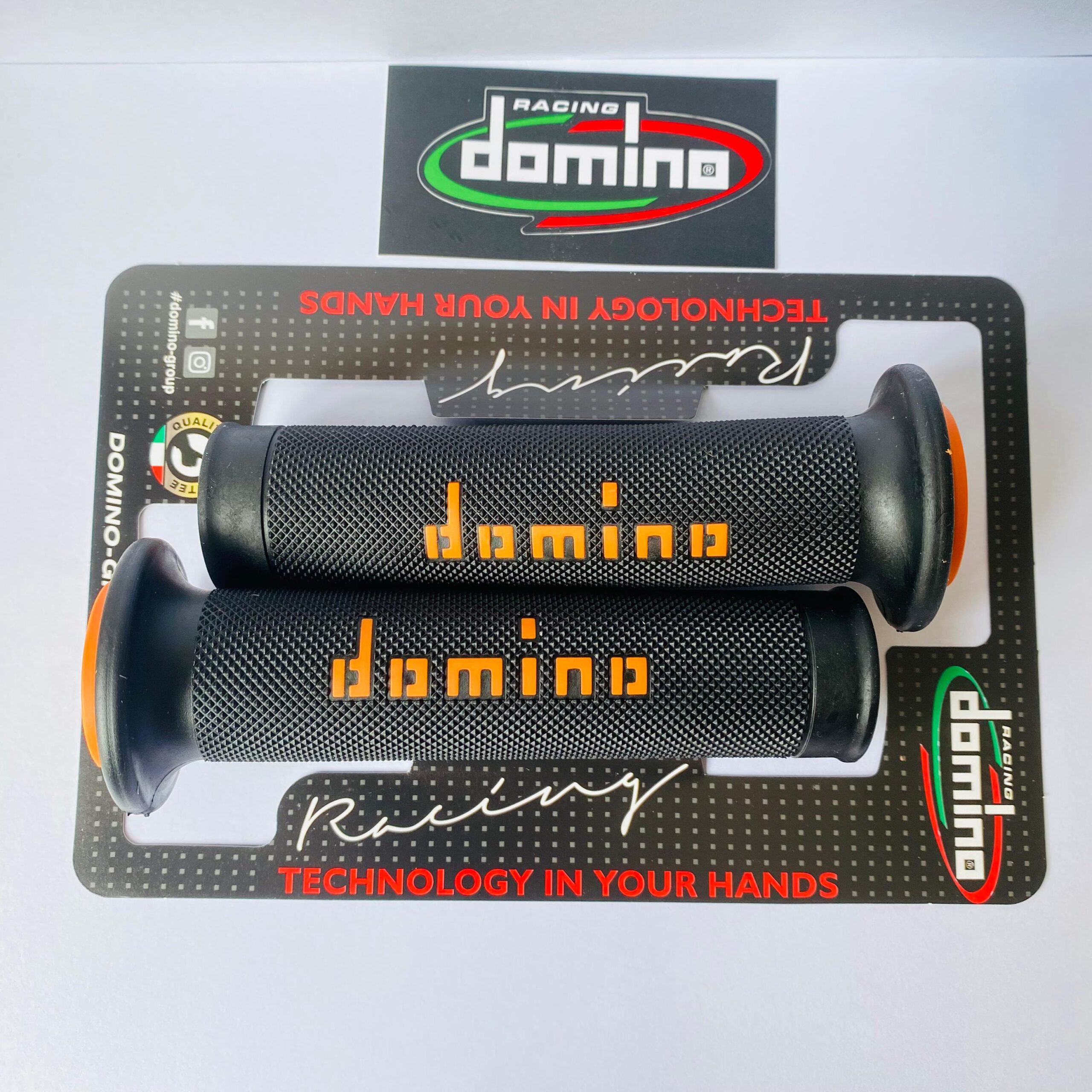HANDGRIP GRIP DOMINO RACING BLACK ORANGE - Gambar 3
