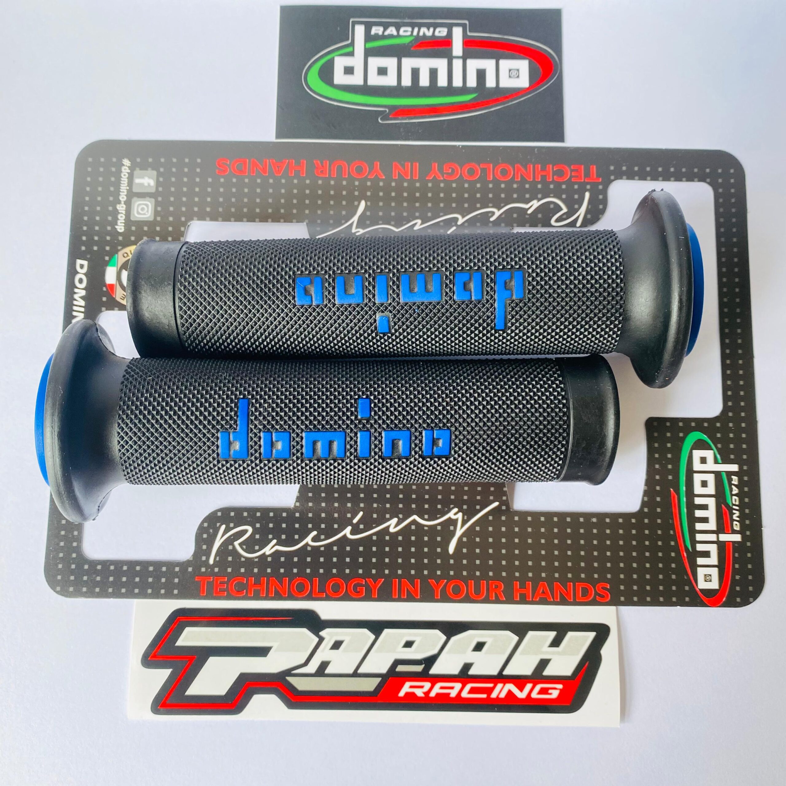 HANDGRIP GRIP DOMINO RACING BLACK BLUE - Gambar 2