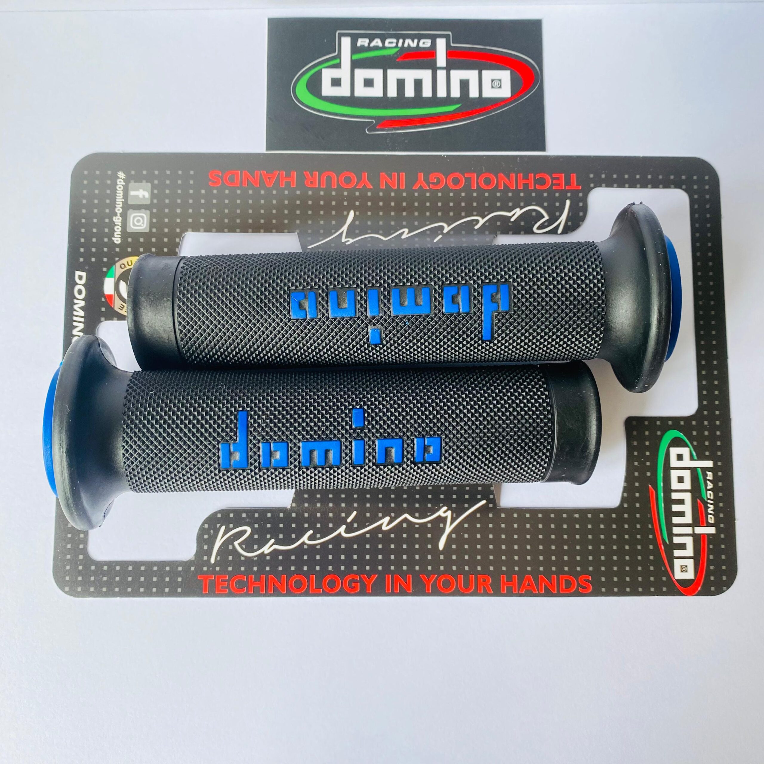 HANDGRIP GRIP DOMINO RACING BLACK BLUE - Gambar 3