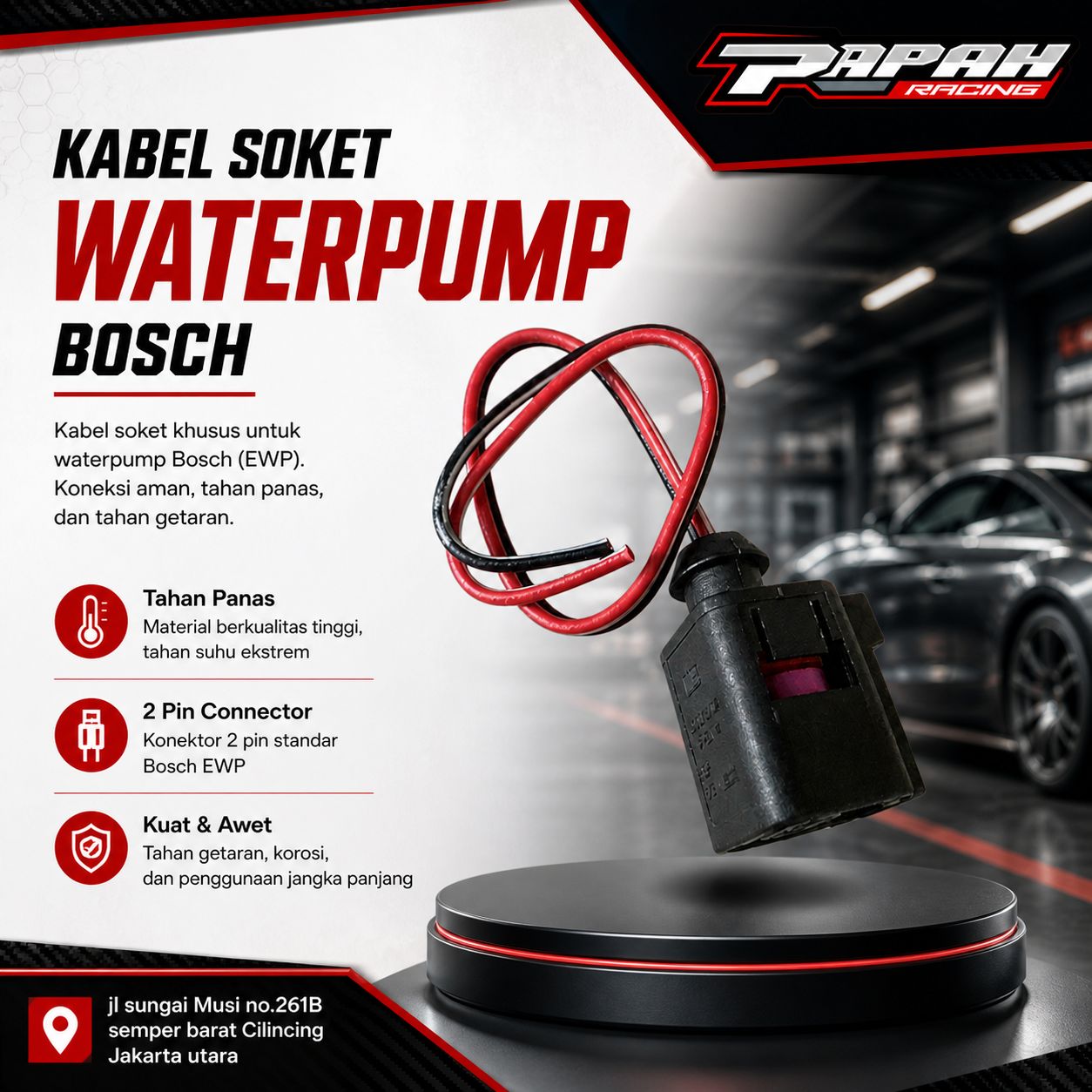 KABEL SOKET WATERPUMP BOSCH