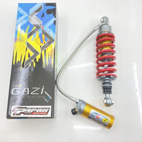 SHOCKBREKER GAZY TABUNG PISAH KAWASAKI KR150 PER MERAH TABUNG GOLD - Gambar 3