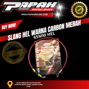 SELANG SLANG HEL WARNA CARBON MERAH 65MM HEL