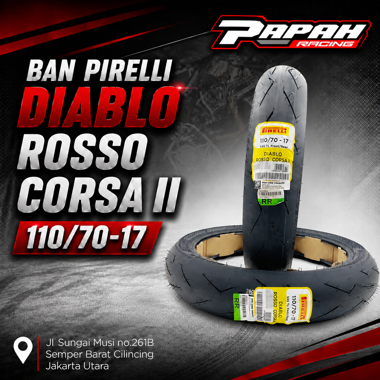 BAN PIRELLI DIABLO ROSSO CORSA II 110/70-17