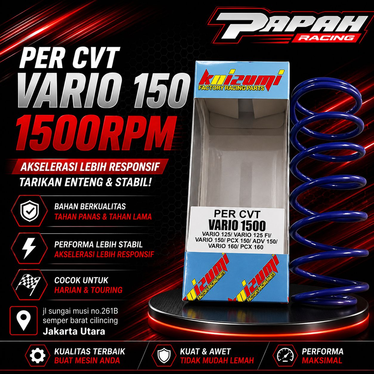 PER CVT KOIZUMI VARIO 150 1500RPM