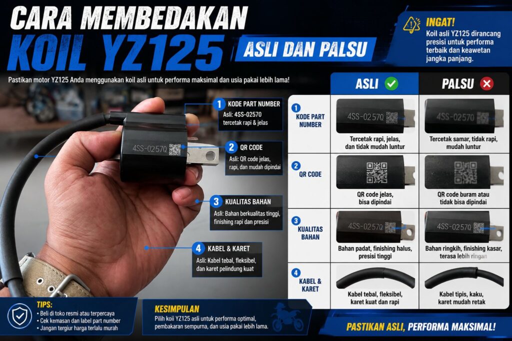 cara membedakan koil yamaha yz125 asli dan palsu secara lengkap