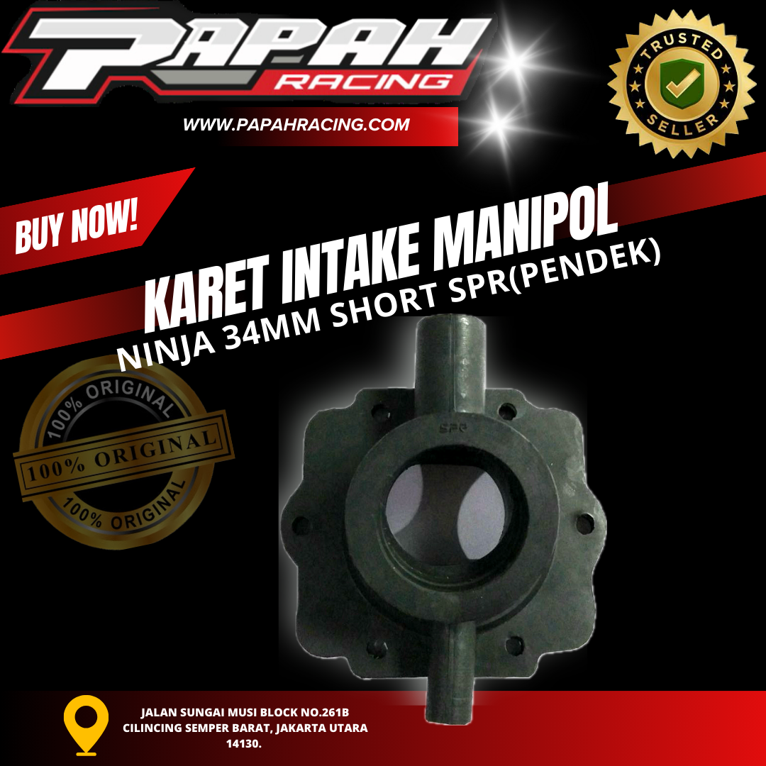 KARET INTAKE MANIPOL NINJA 34 38 MM SHORT SPR (PENDEK) - Gambar 2