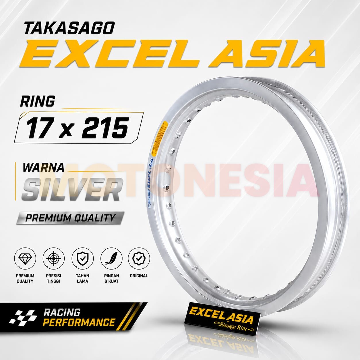 Velg Excel Takasago Silver 17x215 Original