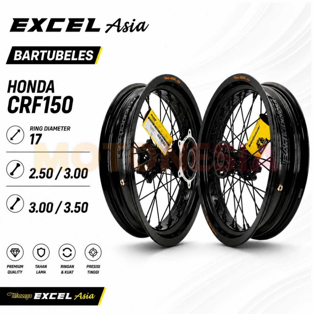 VELG EXCEL TAKASAGO ASIA BARTUBELES RING 17 HONDA CRF150