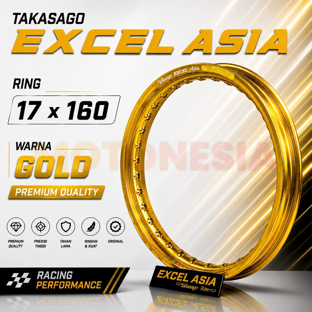 VELG EXCEL TAKASAGO GOLD 17x160 ORIGINAL – VELG MOTOR RACING RING 17
