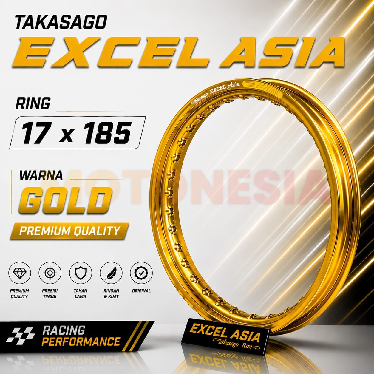 VELG EXCEL TAKASAGO GOLD 17x185 ORIGINAL – VELG MOTOR RACING RING 17