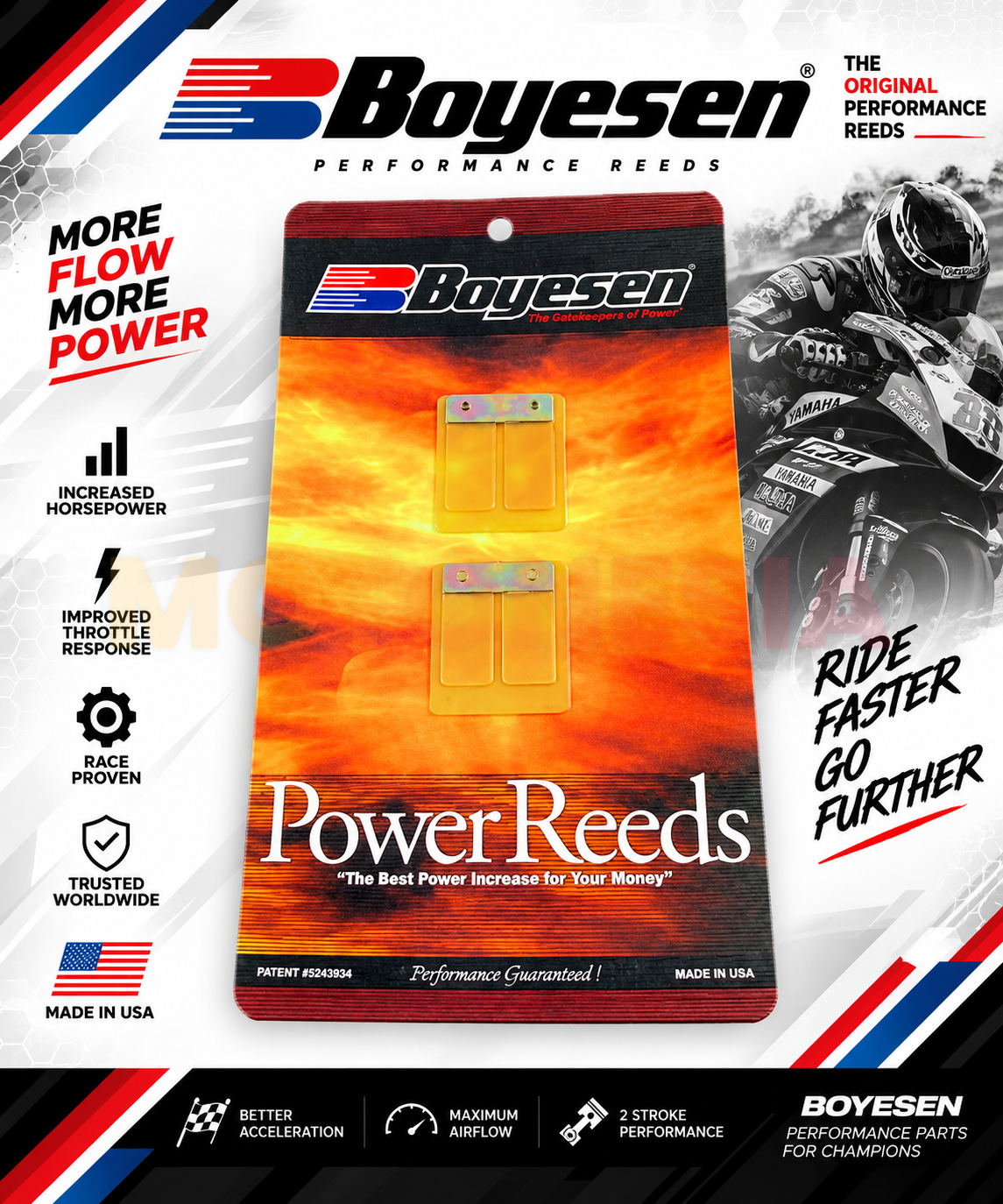 DAUN MEMBRAN BOYESEN POWER REEDS YAMAHA RX KING ORIGINAL USA