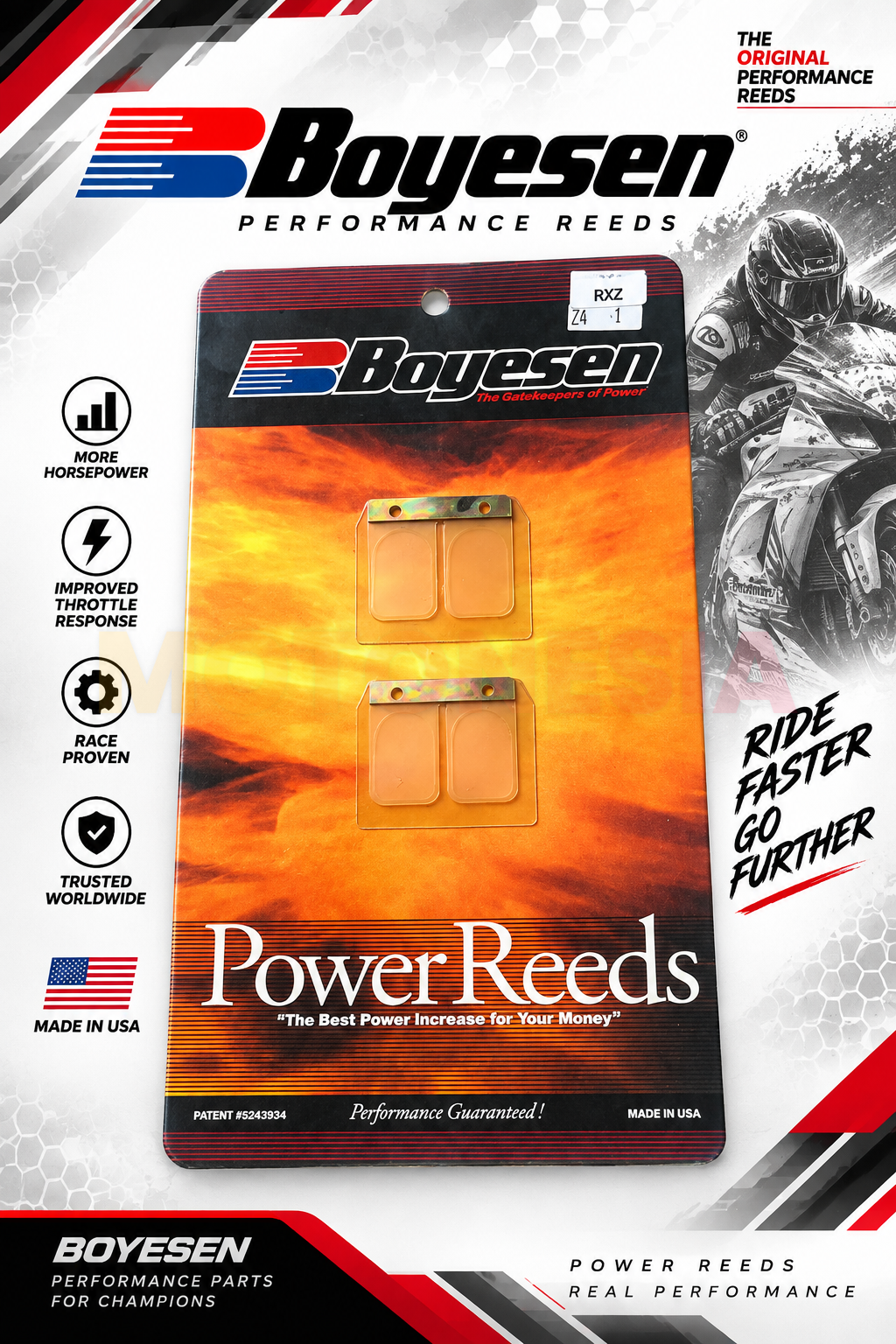 DAUN MEMBRAN BOYESEN POWER REEDS YAMAHA RXZ / YAMAHA 125Z ORIGINAL USA RACING 2 TAK - Gambar 2