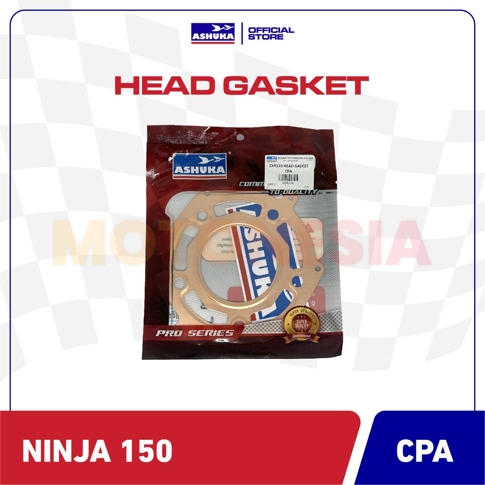 HEAD GASKET ASHUKA MOTOR KAWASAKI NINJA 150 RCM SIZE 62, 65mm - Gambar 2