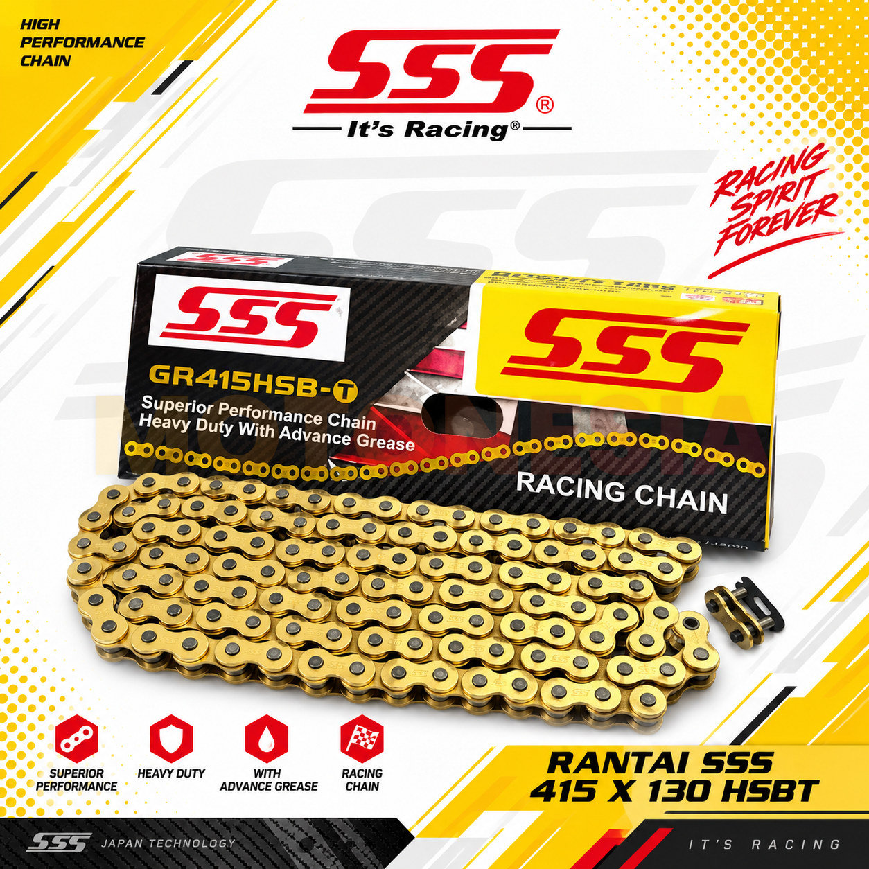 RANTAI MOTOR SSS HSBT 415 PANJANG 130L