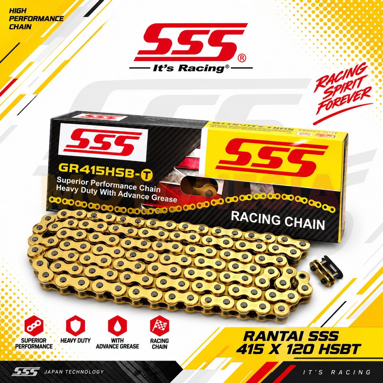 RANTAI MOTOR SSS HSBT GR415 PANJANG 120L